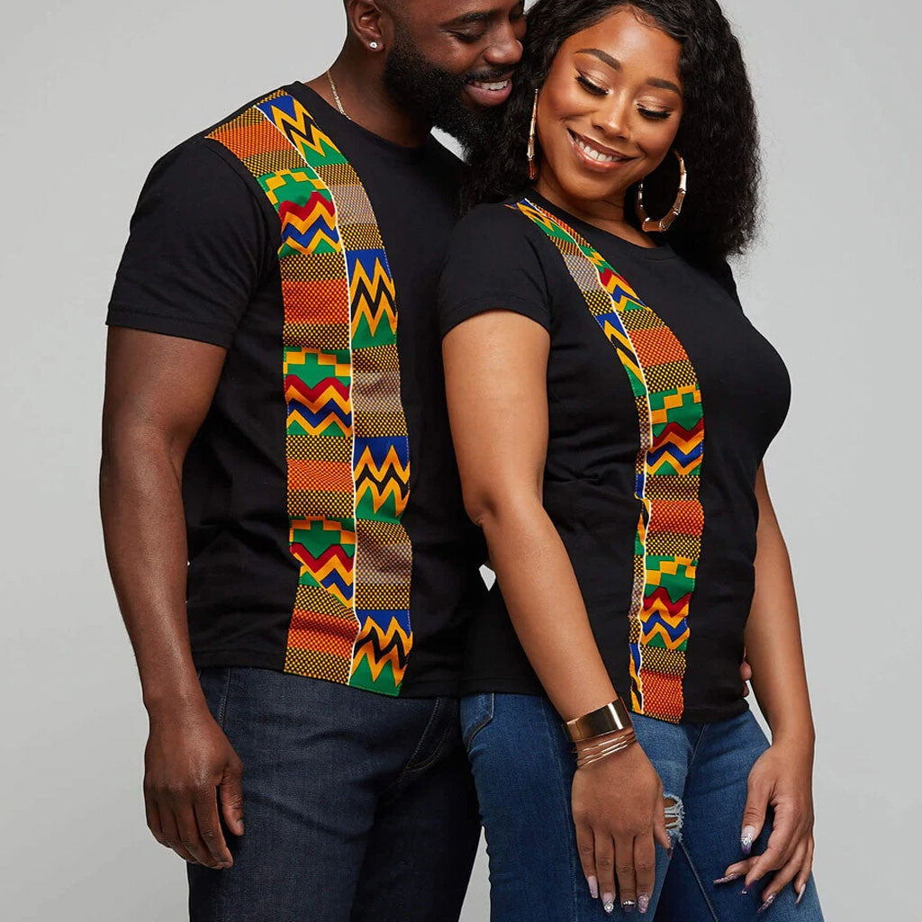 African Print Couple T-Shirts