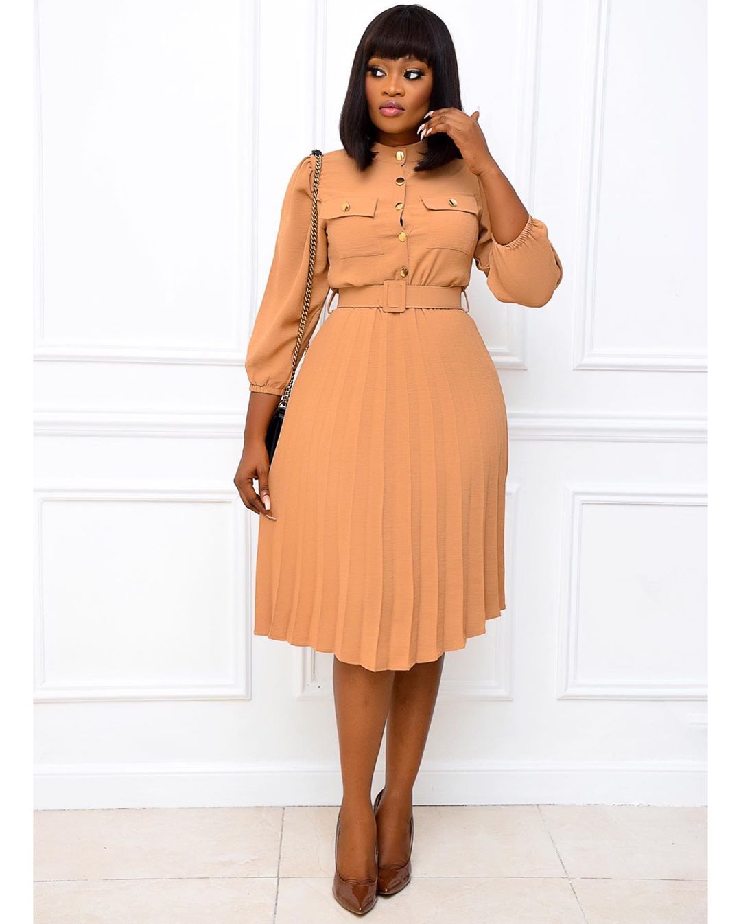 Mid-Length Buttoned Dress