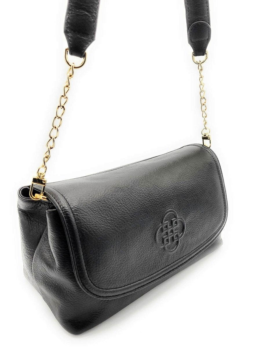 SADDLER ORLA Real Leather Designer Flapover Handbag with Chain Detail Strap - The Apparel Grove