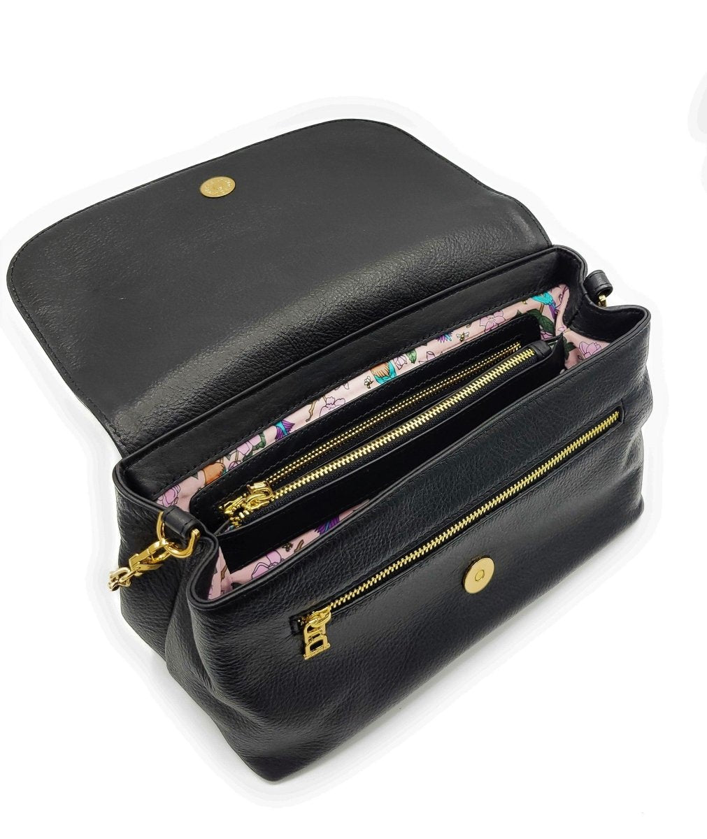 SADDLER ORLA Real Leather Designer Flapover Handbag with Chain Detail Strap - The Apparel Grove