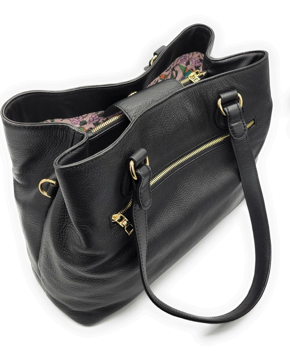 SADDLER ROSIE Real Leather Designer Twin Strap 3 Section Shoulder Bag - The Apparel Grove