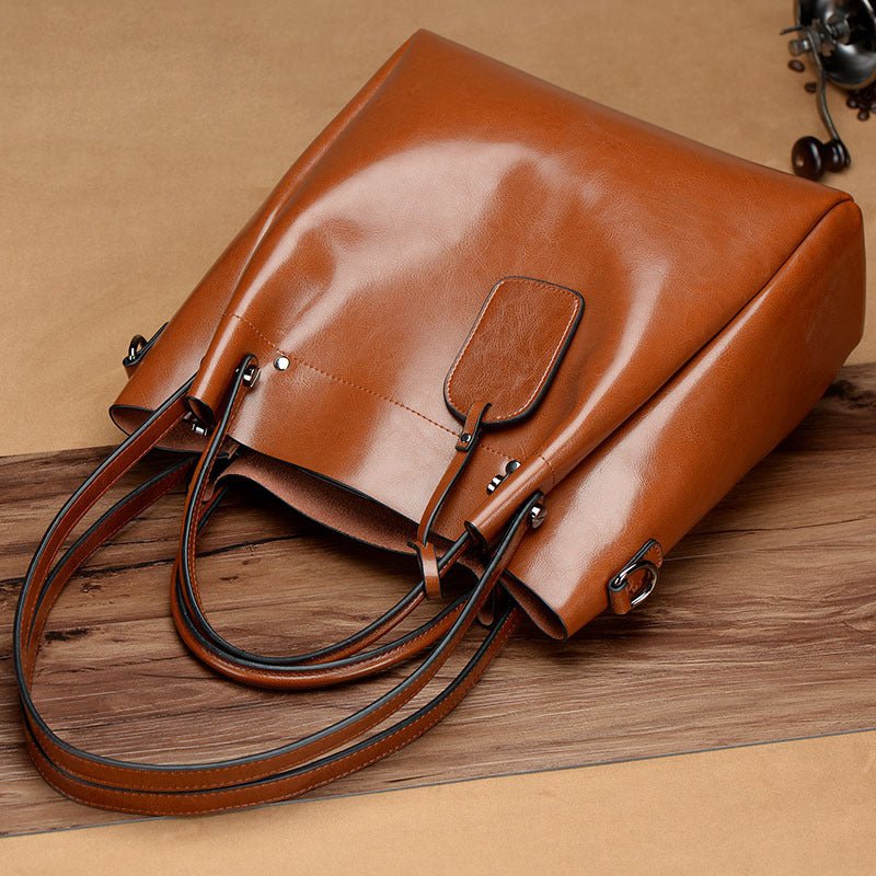 Women's Oil Wax Cattle Leather Bag - The Apparel Grove