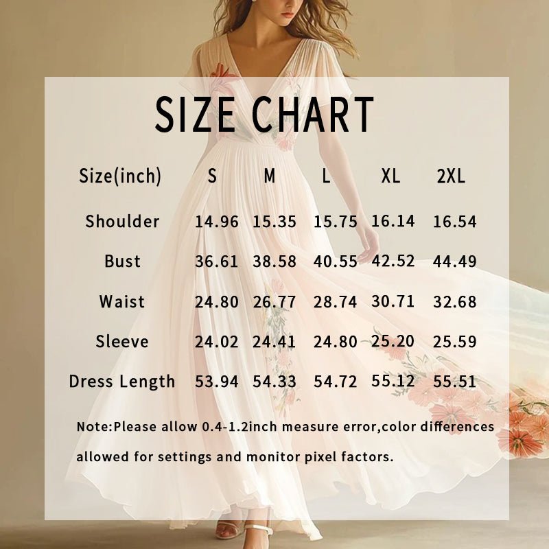 Women's Floral Pleated Chiffon Dress - Awesam Goods