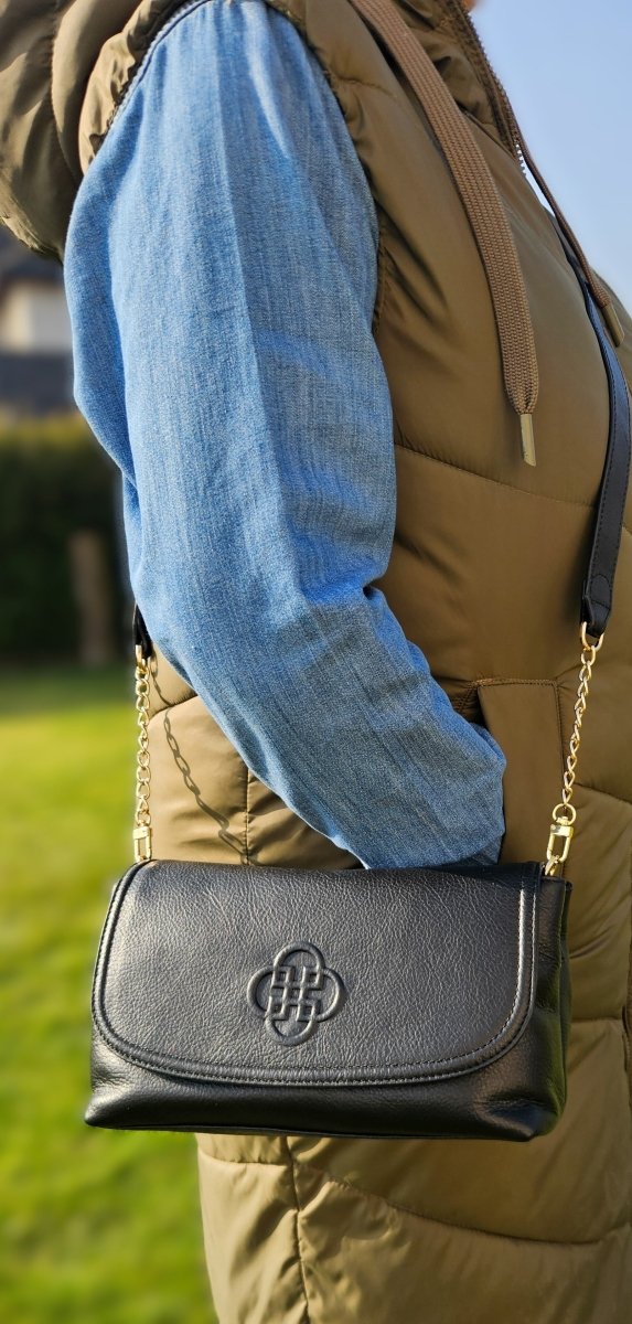 SADDLER ORLA Real Leather Designer Flapover Handbag with Chain Detail Strap - The Apparel Grove