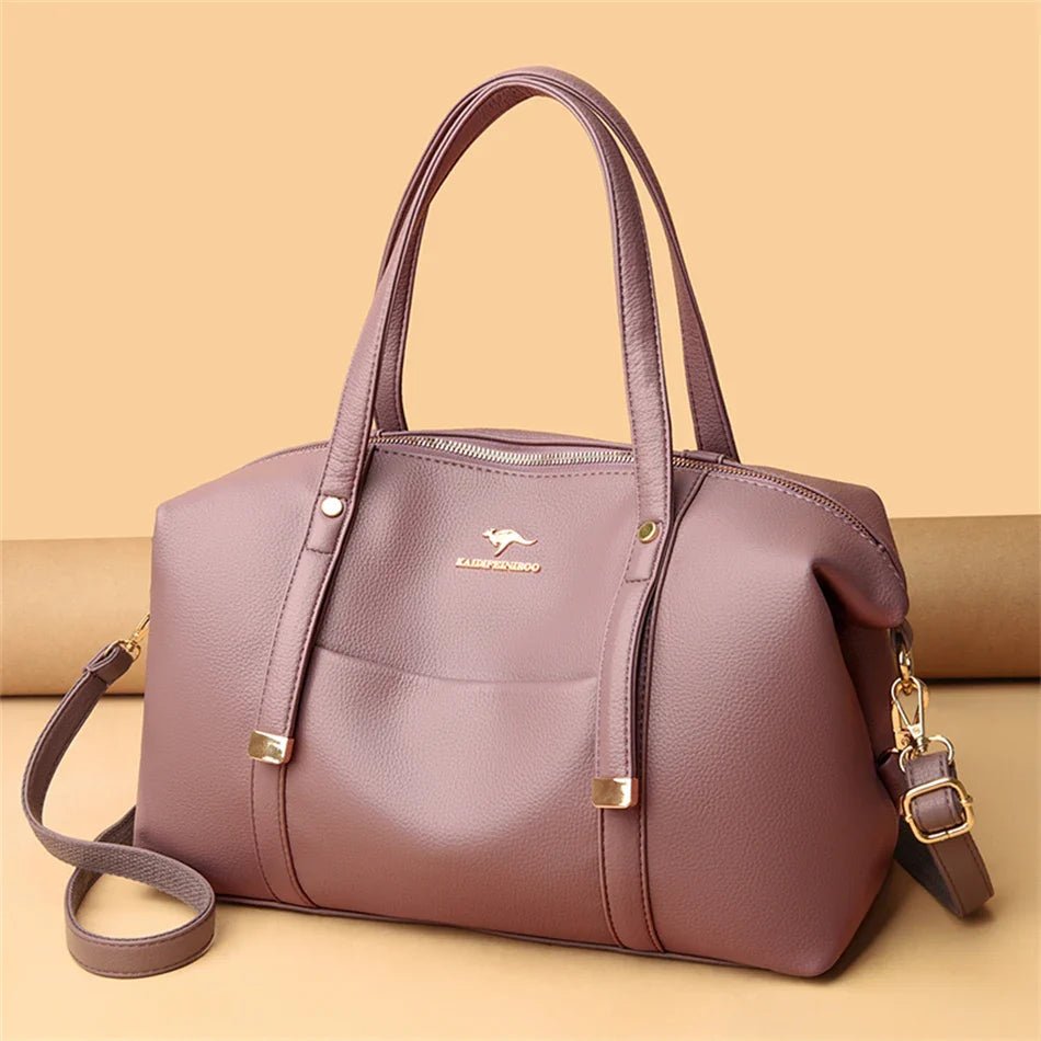 Tote Soft Leather Large Capacity Handbag - The Apparel Grove