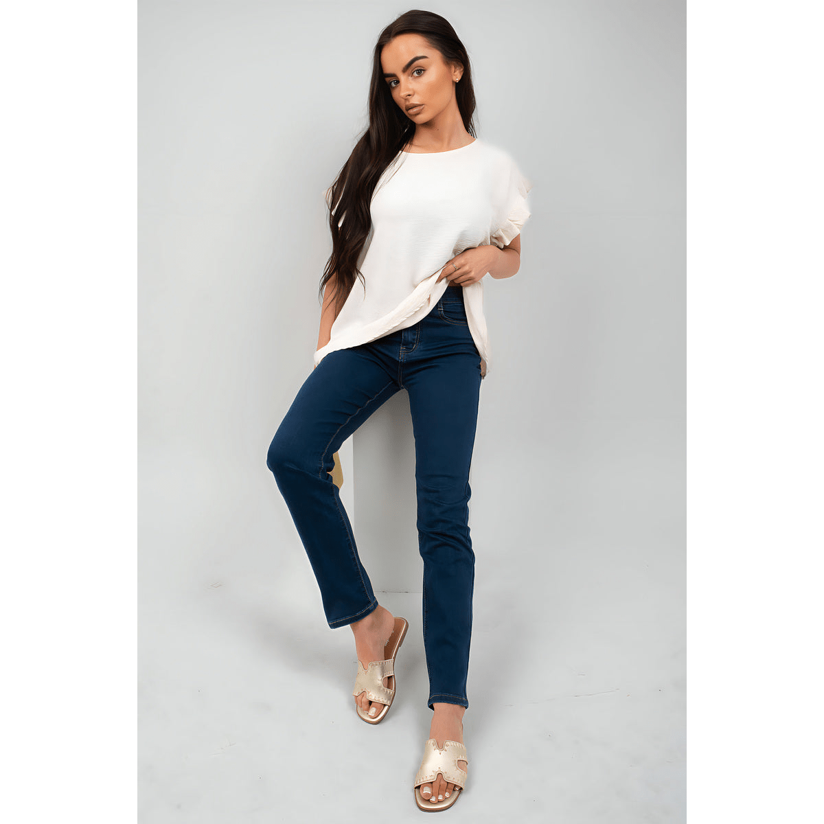 Straight Leg High Waist Jeans - The Apparel Grove