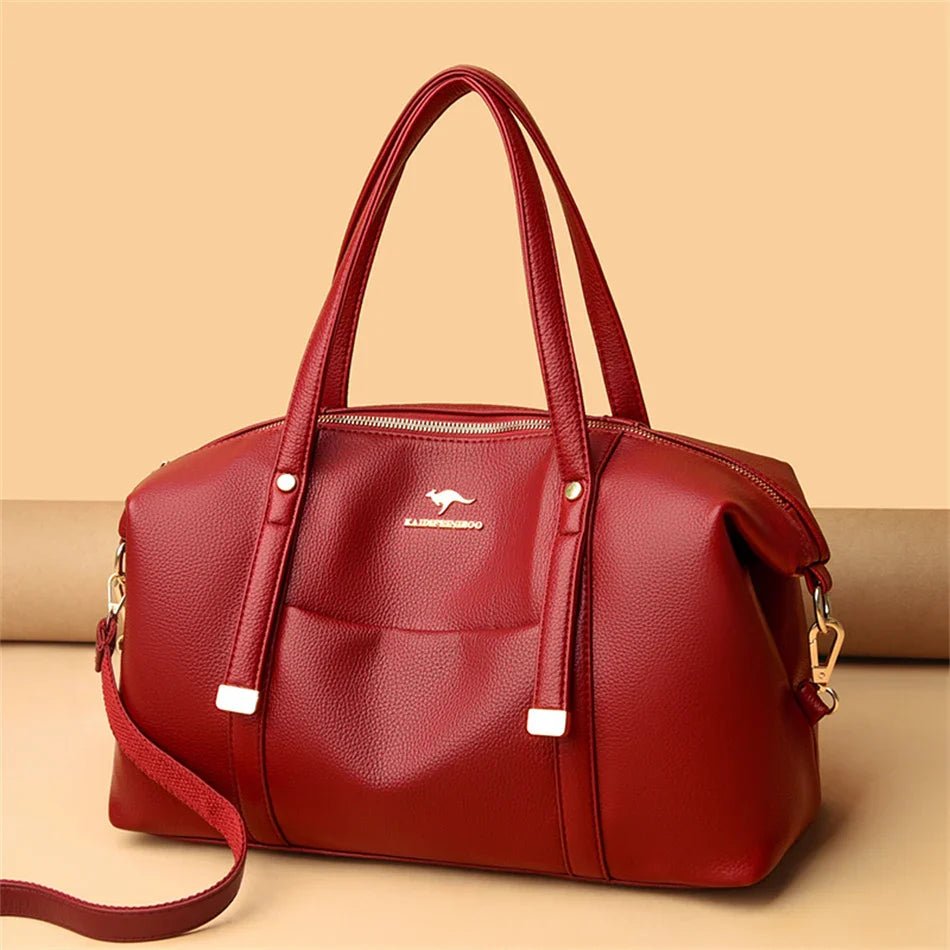 Tote Soft Leather Large Capacity Handbag - The Apparel Grove