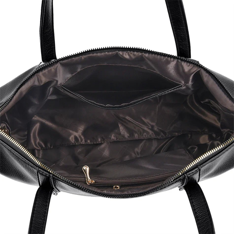 Tote Soft Leather Large Capacity Handbag - The Apparel Grove