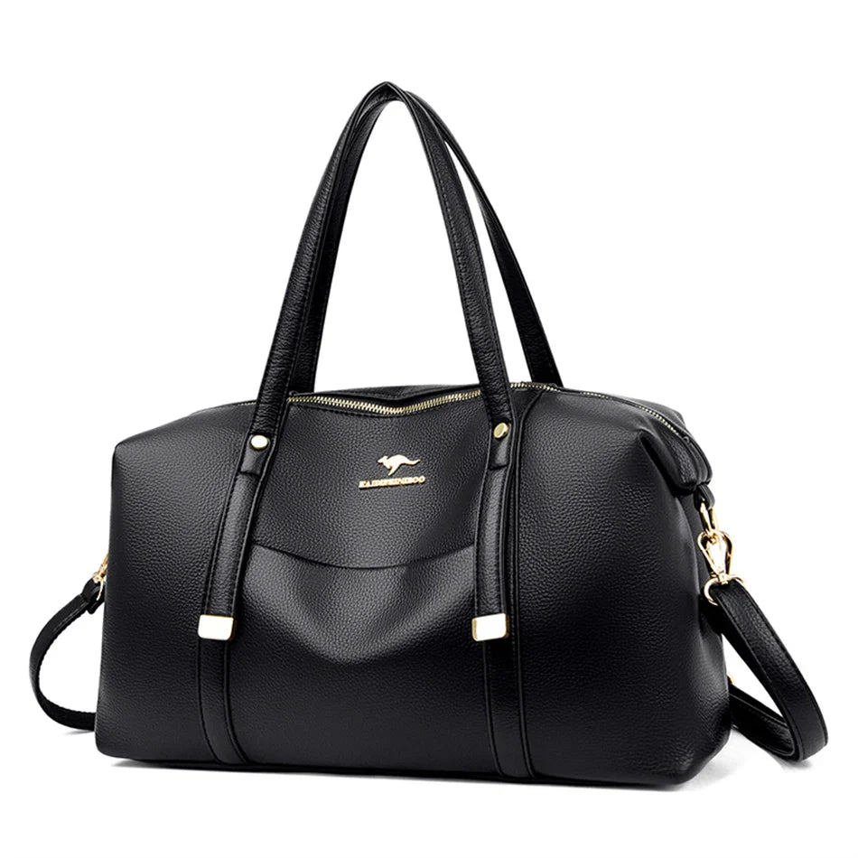 Tote Soft Leather Large Capacity Handbag - The Apparel Grove