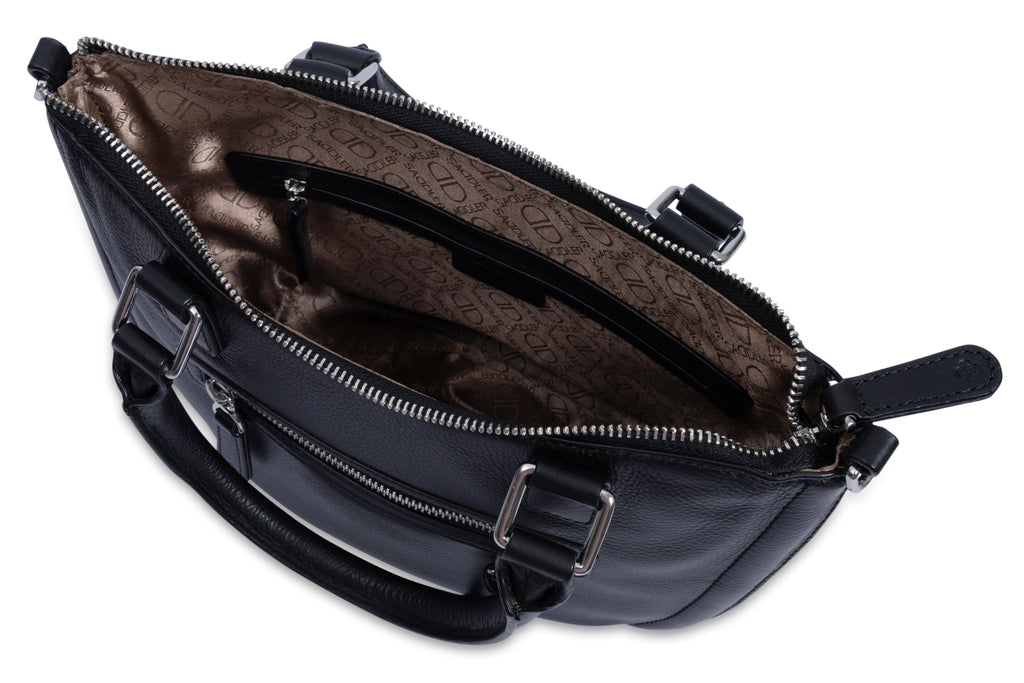 SADDLER "Chloe" Real Leather Twin-Handle Handbag with Crossbody Strap