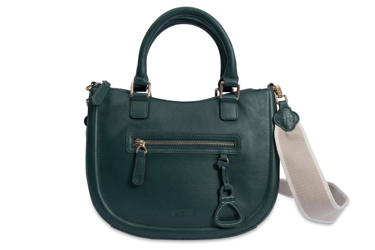 SADDLER "Chloe" Real Leather Twin - Handle Handbag with Crossbody Strap - The Apparel Grove