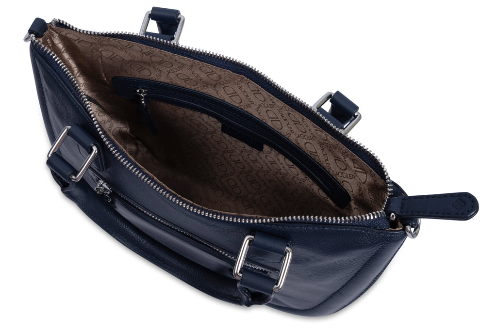 SADDLER "Chloe" Real Leather Twin-Handle Handbag with Crossbody Strap