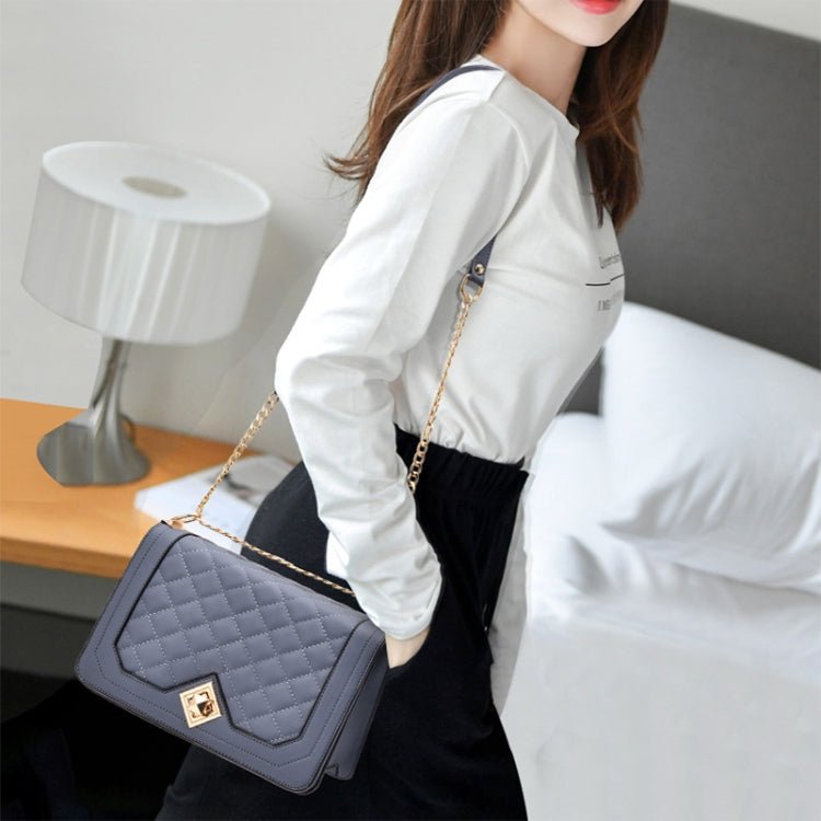 One - shoulder Diagonal Rhombus Chain Bag - The Apparel Grove