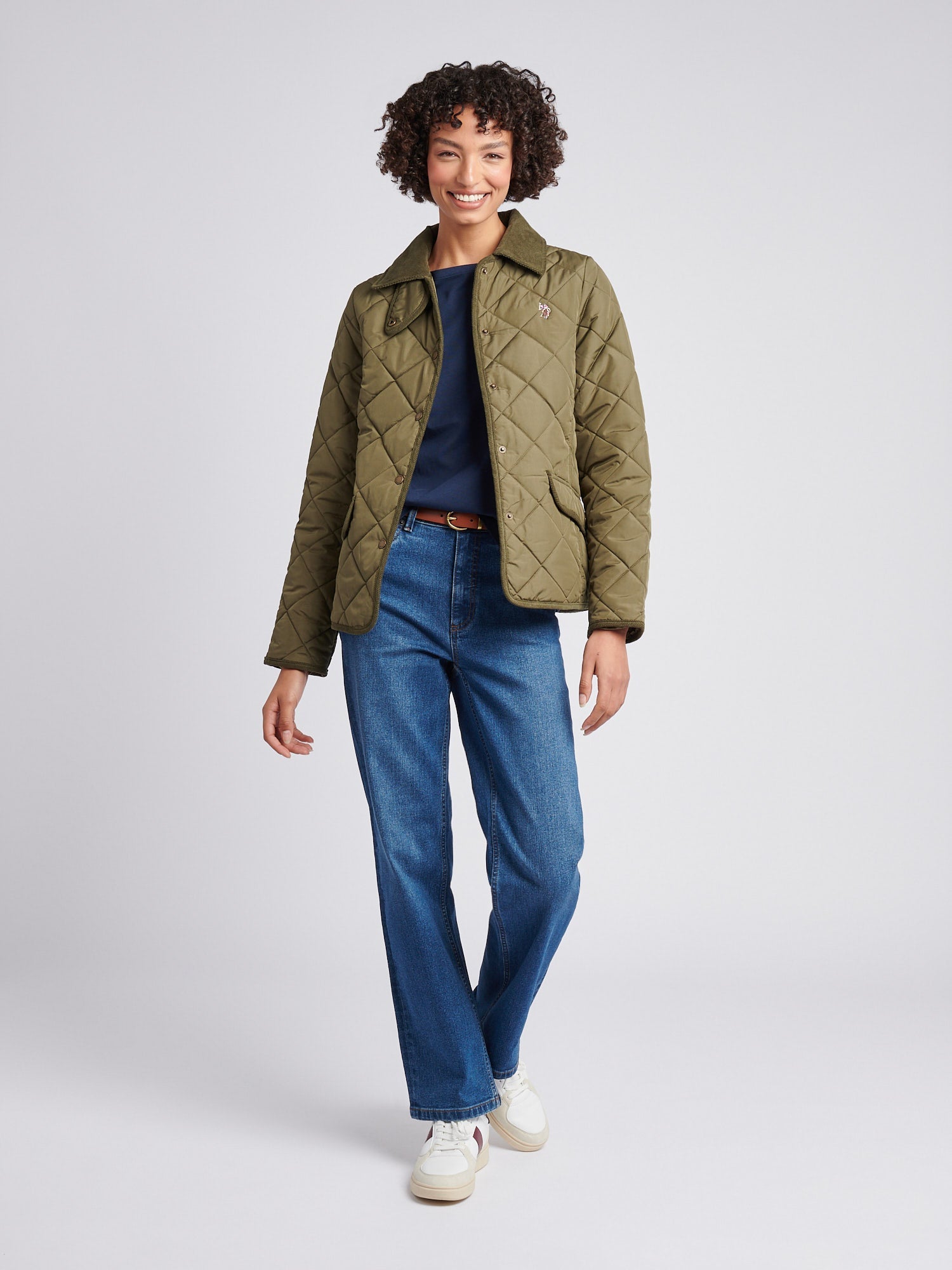 Womens Quilted Country Jacket in Kalamata Green