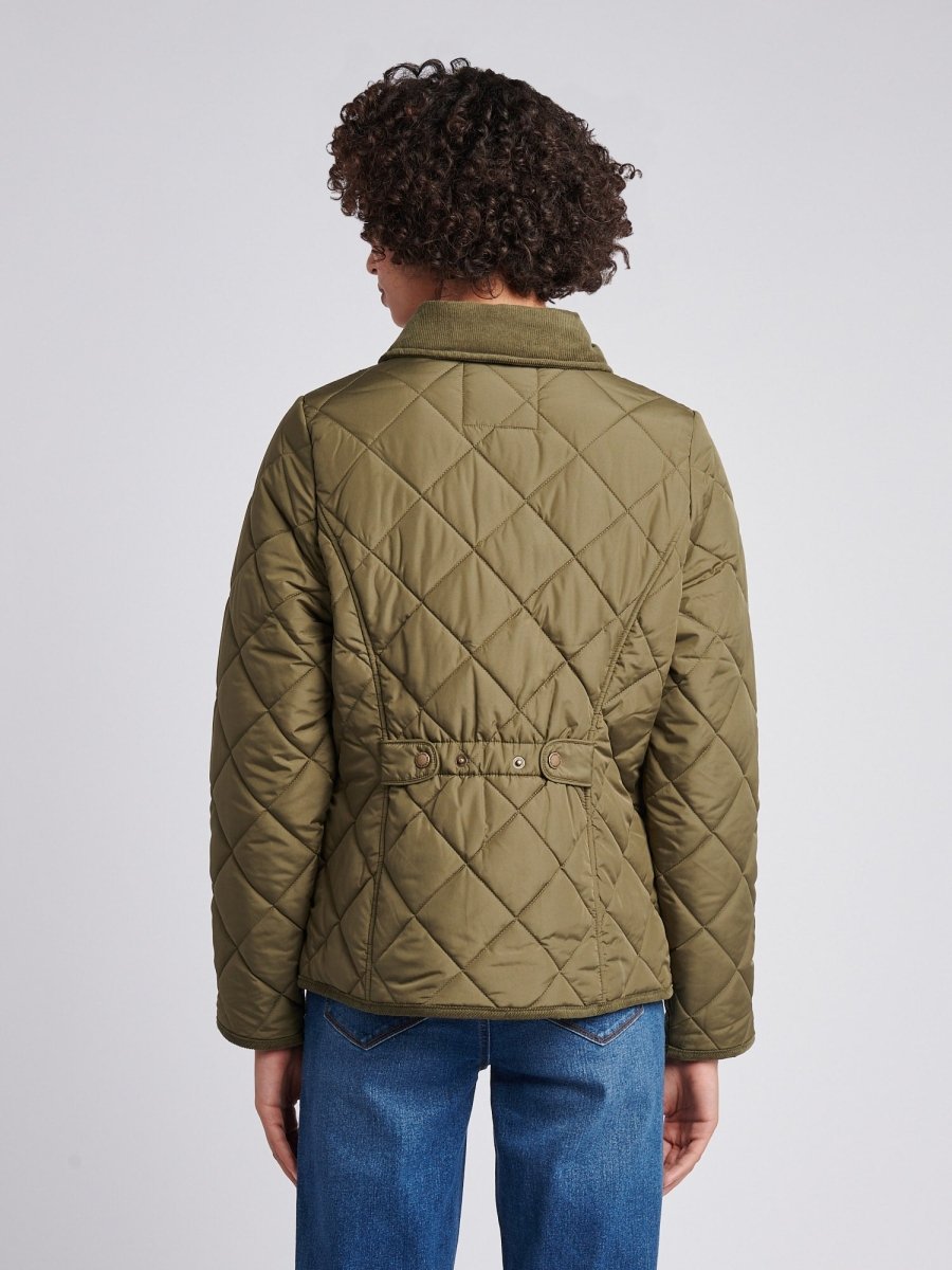 Womens Quilted Country Jacket in Kalamata Green - The Apparel Grove