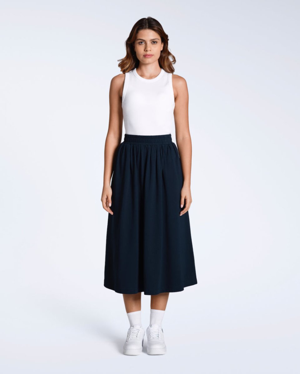 Organic Cotton Midi Skirt - The Apparel Grove