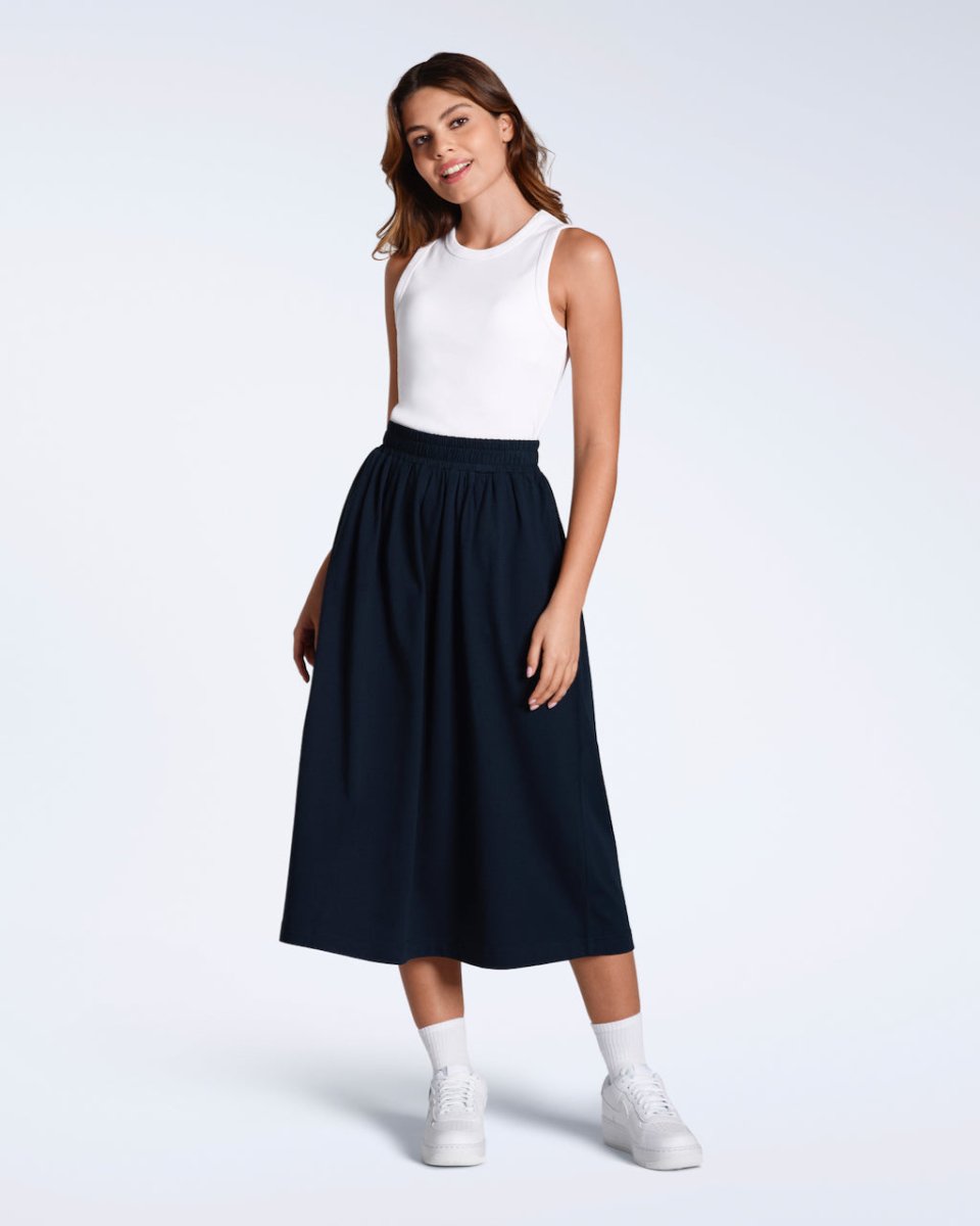 Organic Cotton Midi Skirt - The Apparel Grove
