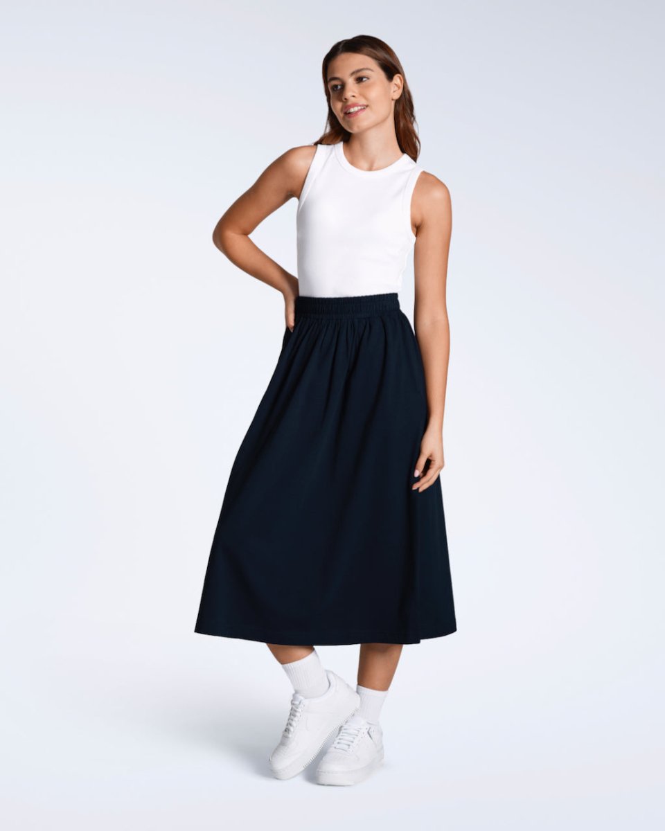 Organic Cotton Midi Skirt - The Apparel Grove