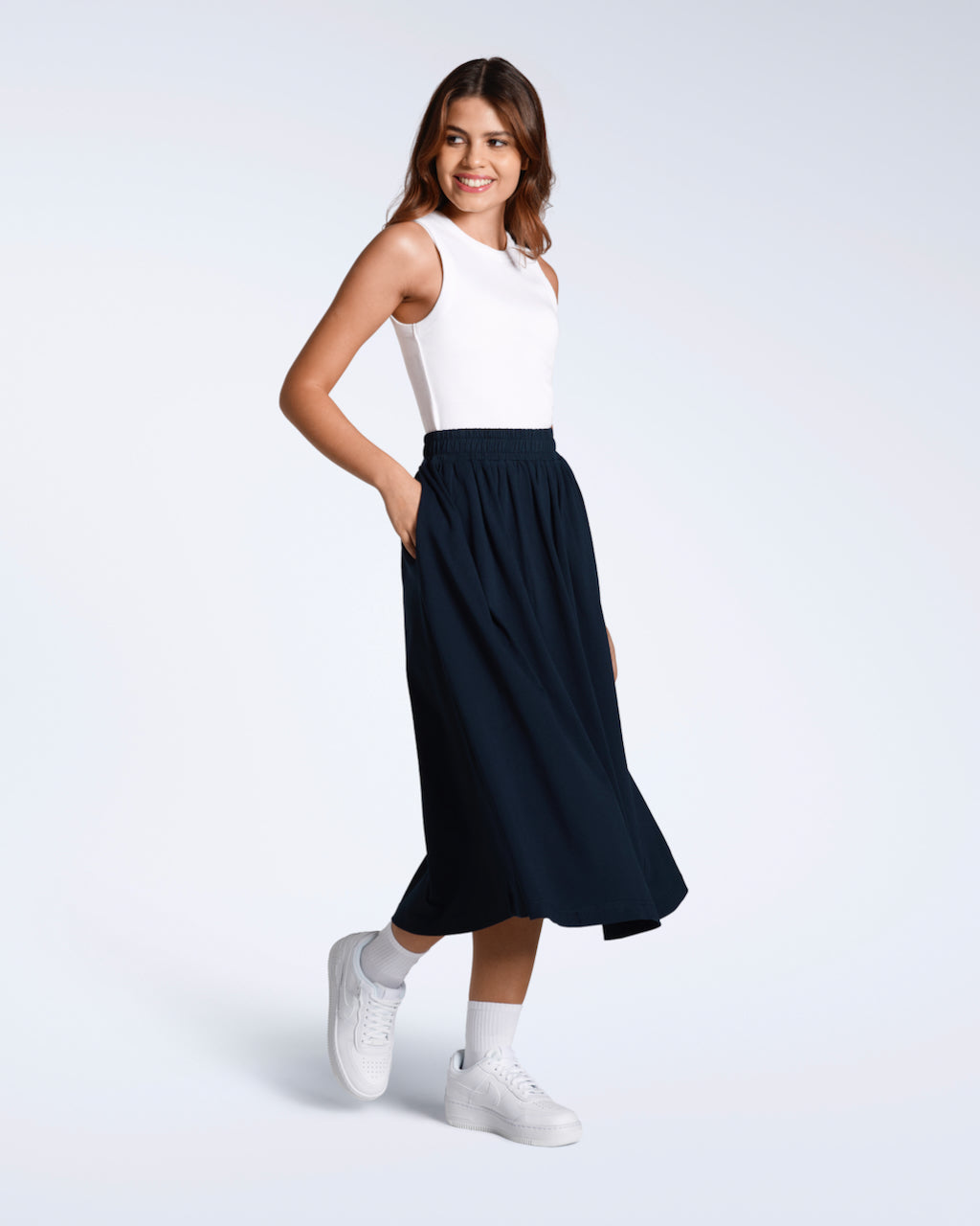 Organic Cotton Midi Skirt