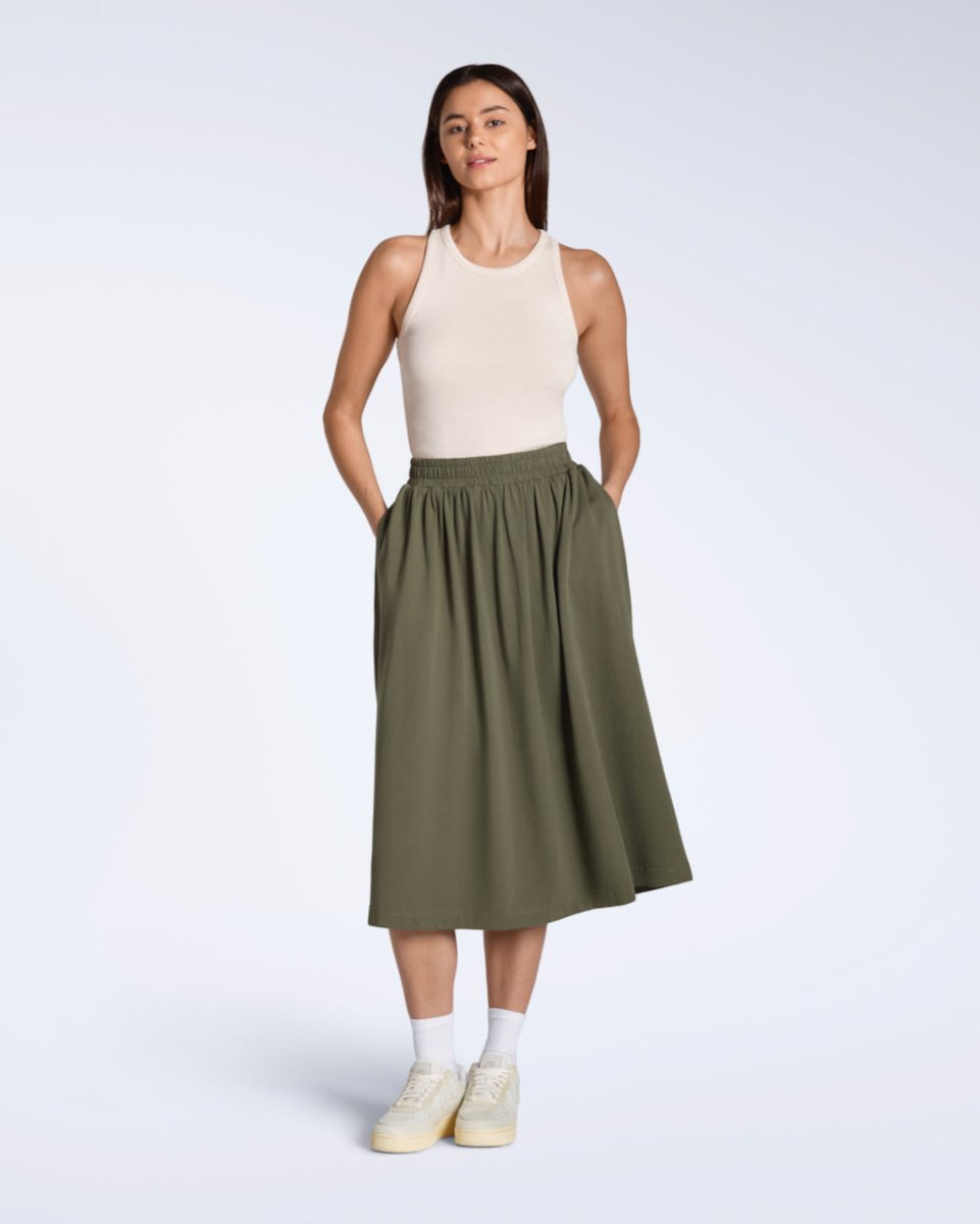 Organic Cotton Midi Skirt - The Apparel Grove