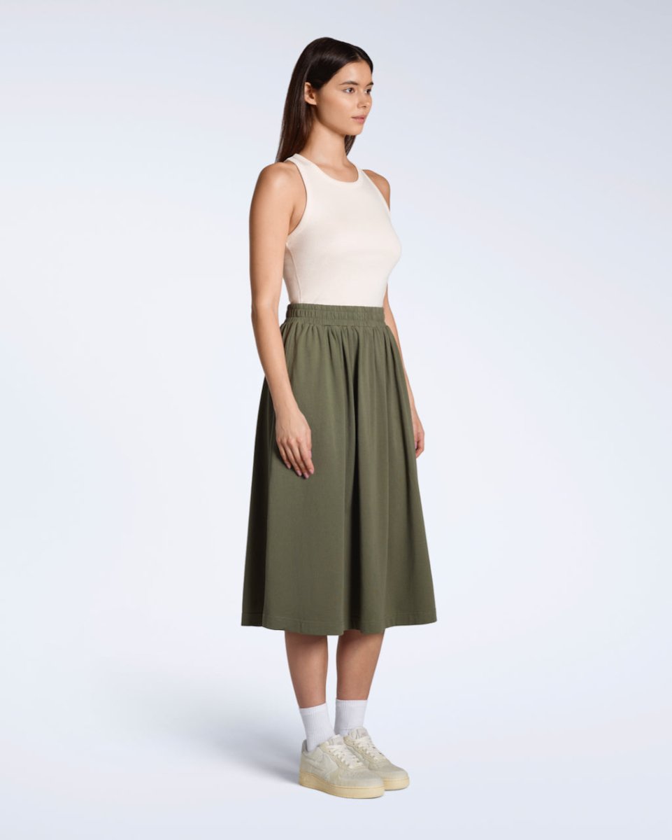 Organic Cotton Midi Skirt - The Apparel Grove