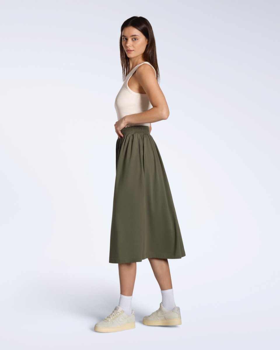 Organic Cotton Midi Skirt - The Apparel Grove
