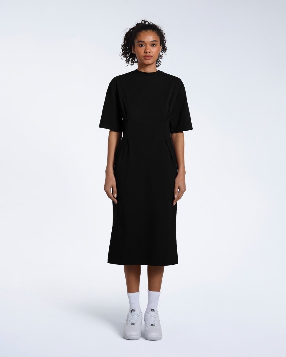 Pleated Waist Organic T-Shirt Dress - The Apparel Grove