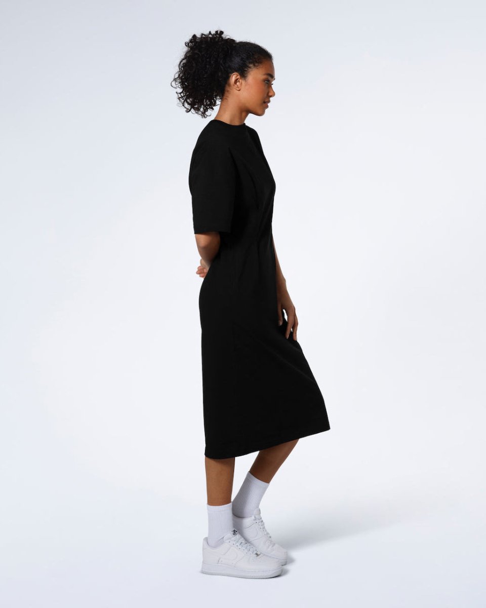 Pleated Waist Organic T-Shirt Dress - The Apparel Grove