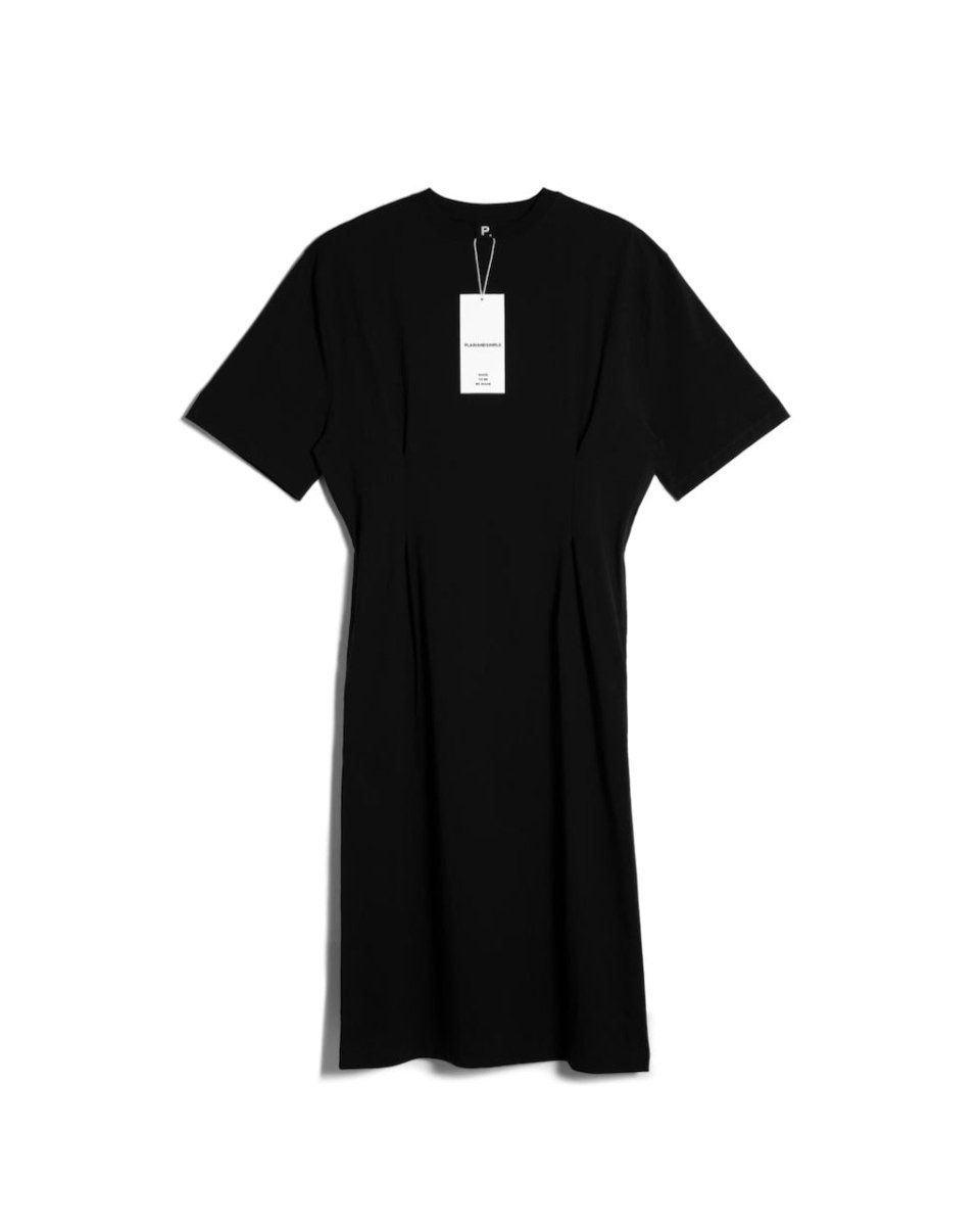 Pleated Waist Organic T-Shirt Dress - The Apparel Grove