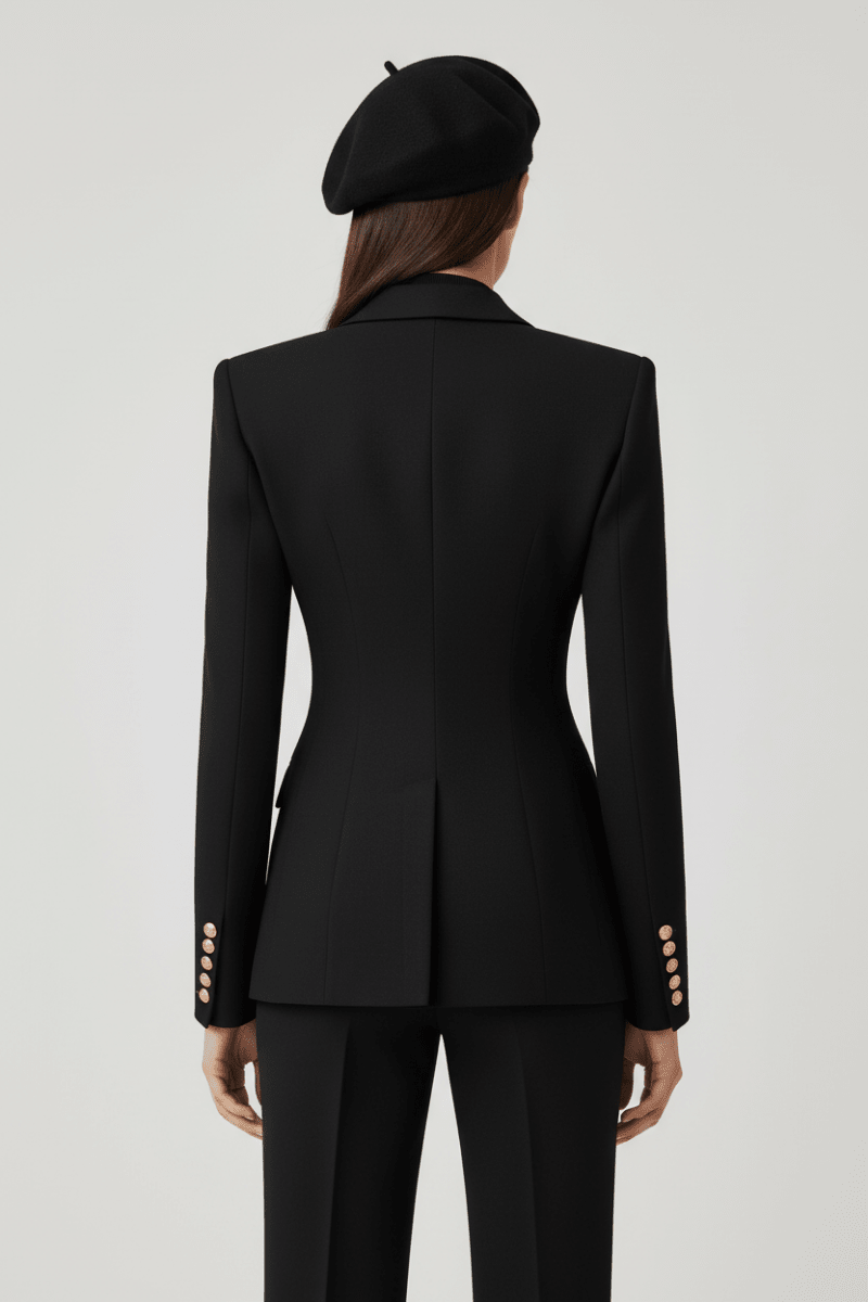 Italian Black Wool Women's Overcoat Coat - The Apparel Grove