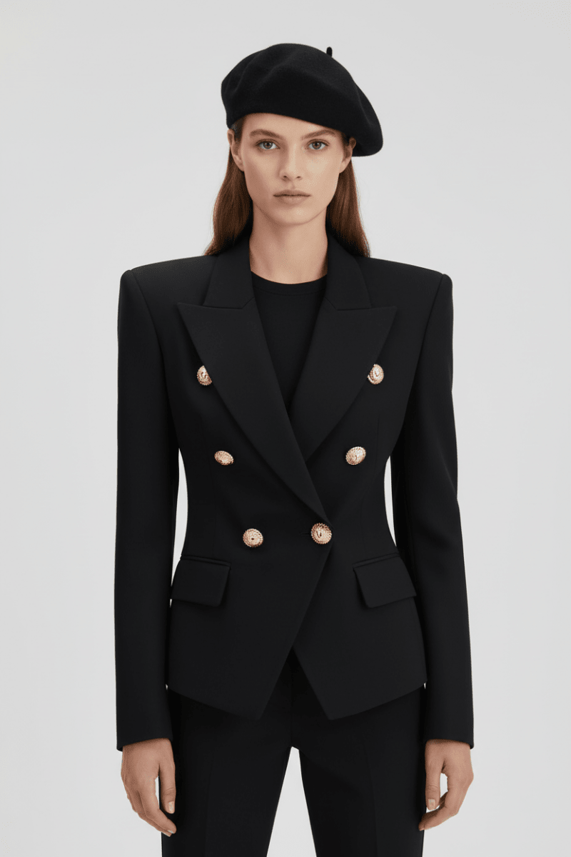 Italian Black Wool Women's Overcoat Coat - The Apparel Grove