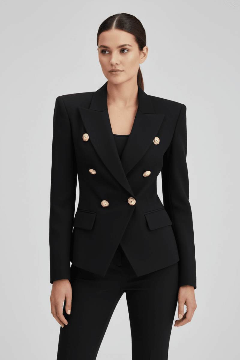Italian Black Wool Women's Overcoat Coat - The Apparel Grove