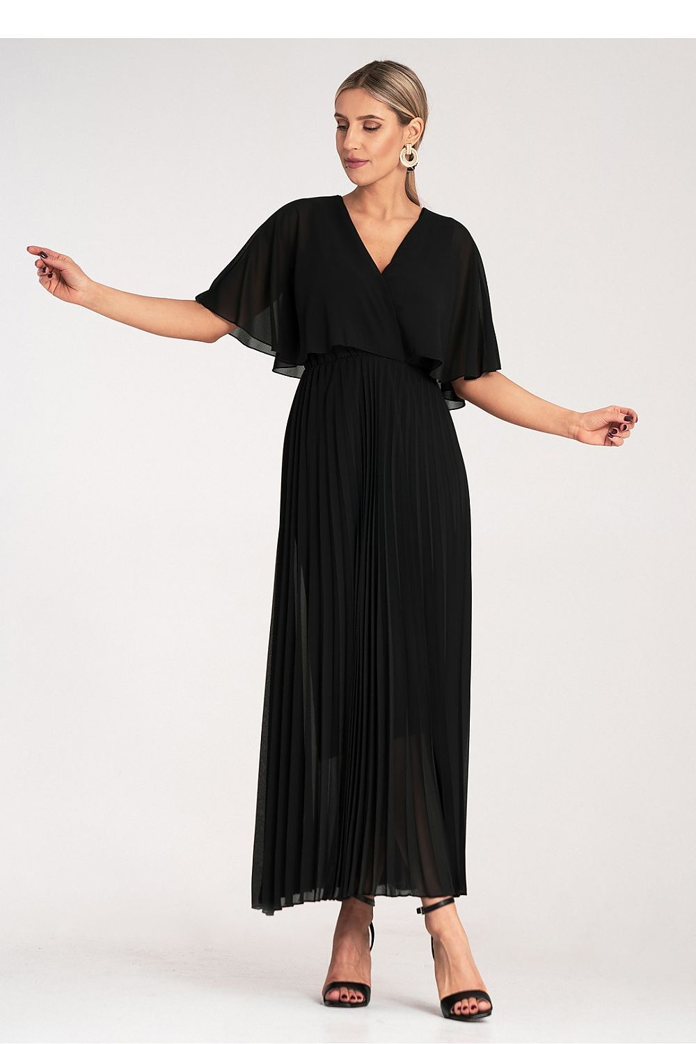 Cocktail Maxi Dress with Cape