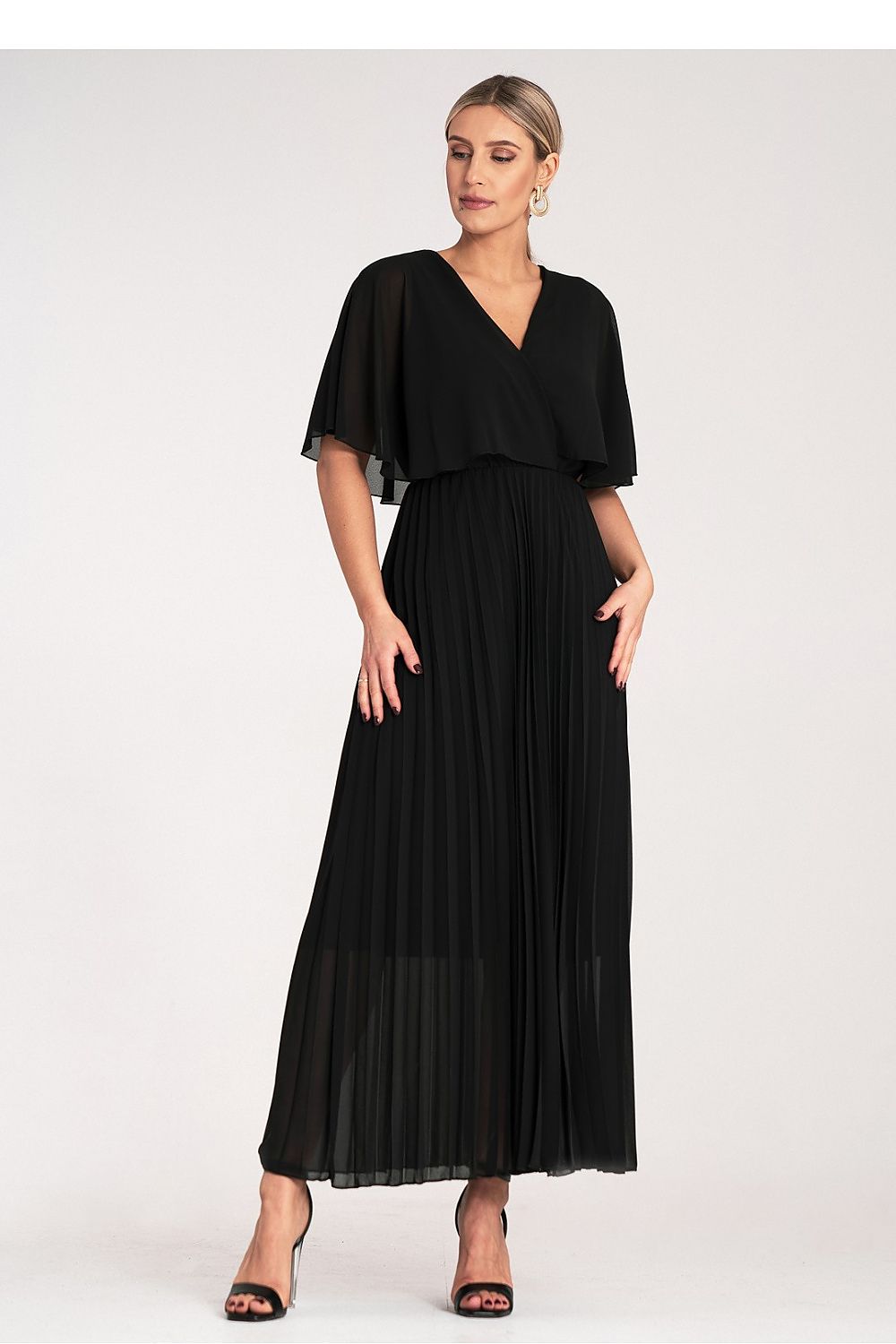 Cocktail Maxi Dress with Cape
