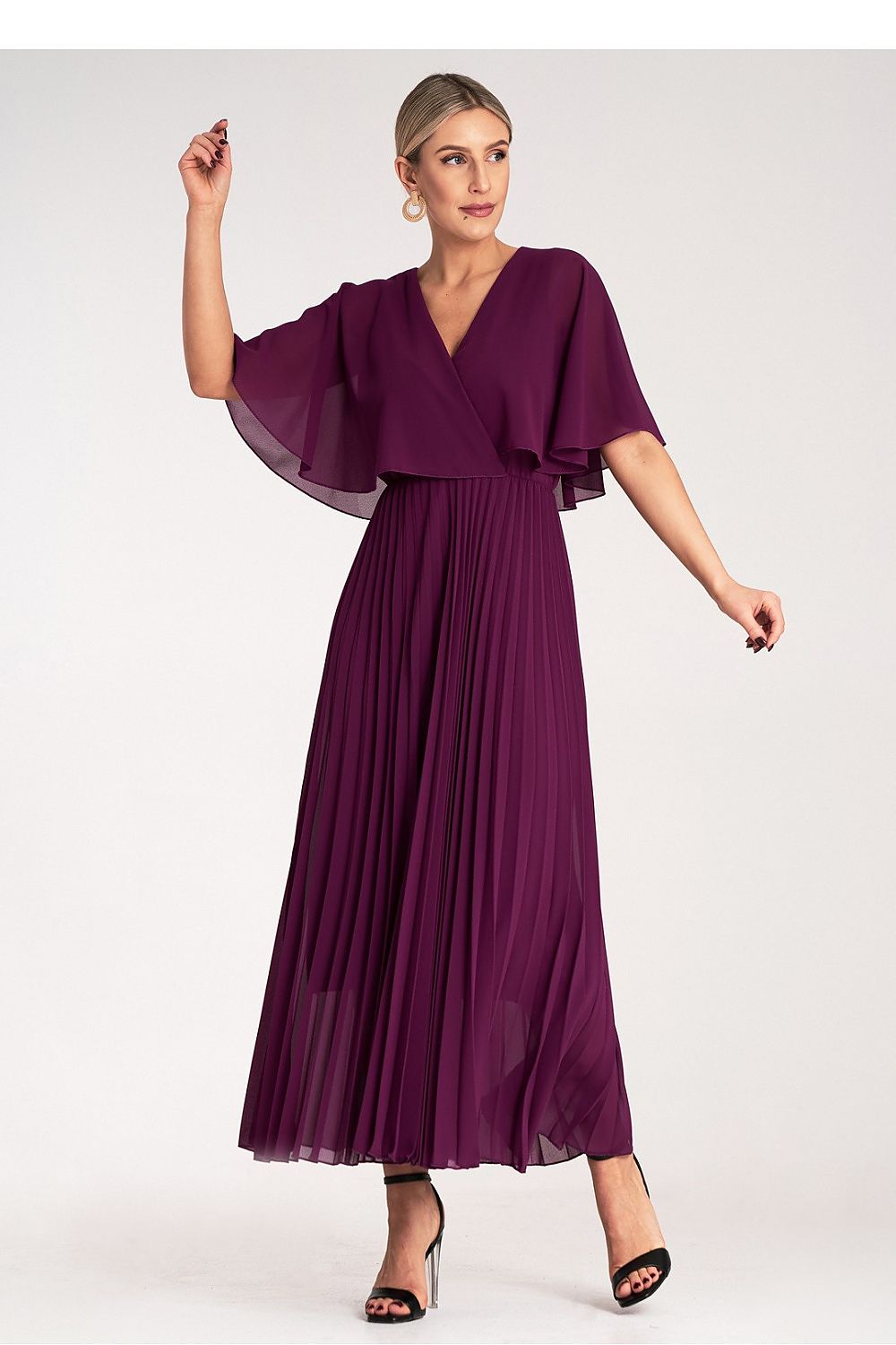 Cocktail Maxi Dress with Cape
