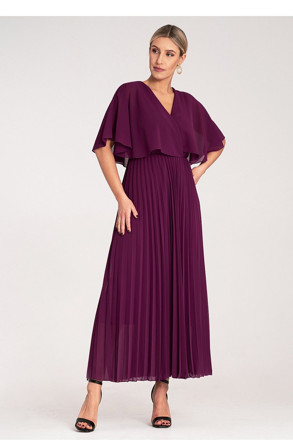 Cocktail Maxi Dress with Cape
