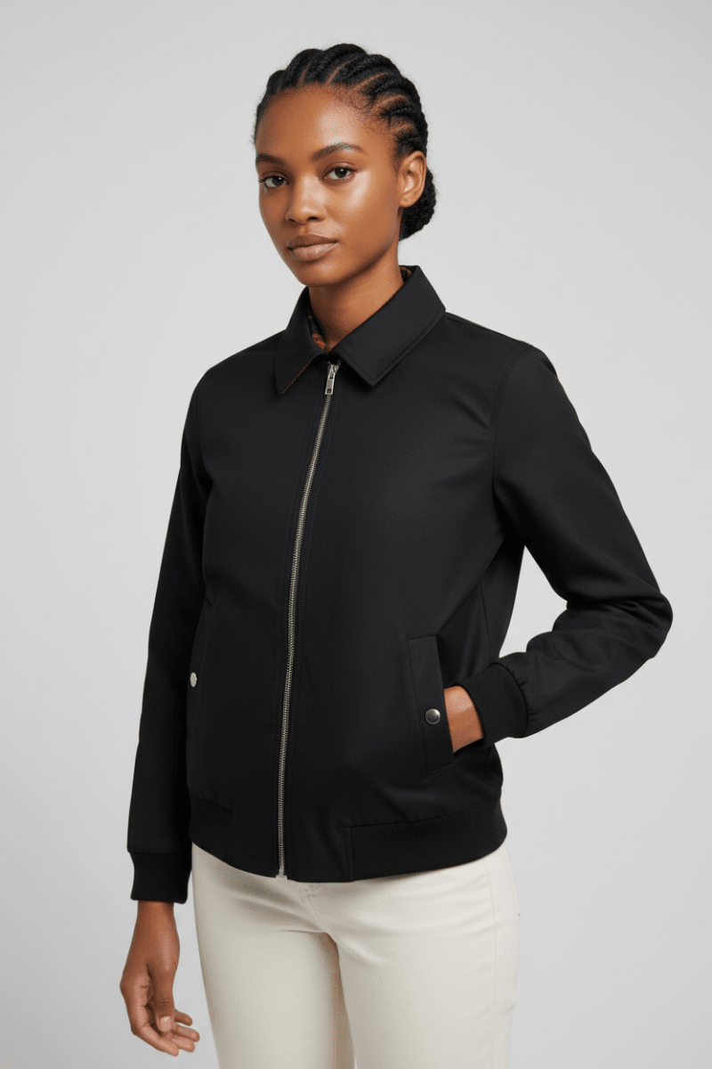 Classic Harrington Jacket in Black - The Apparel Grove
