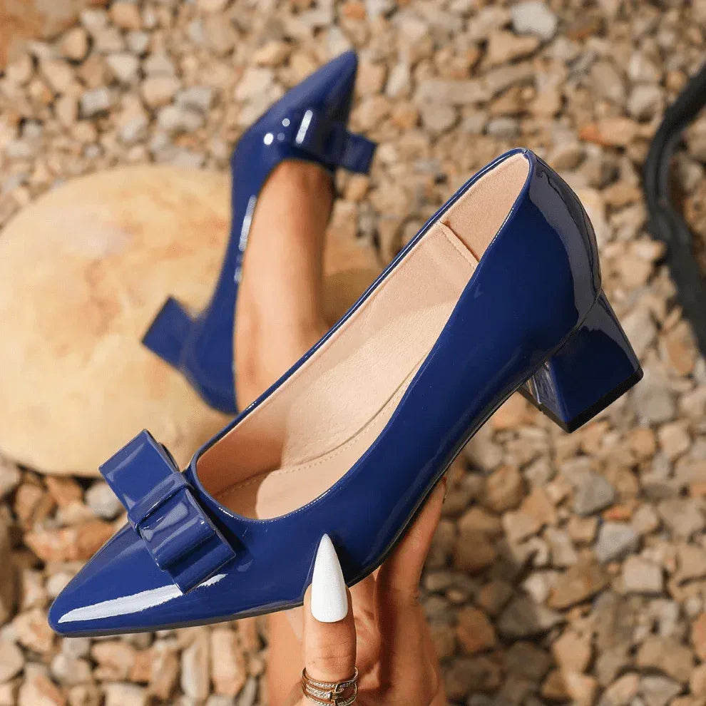 Elegant Bowknot High Heel Shoes in Patent Leather