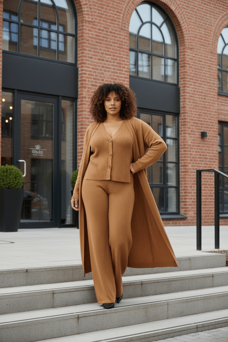 3pcs Vest - Sweater, Wide - Leg Bottoms and Cardigan - The Apparel Grove