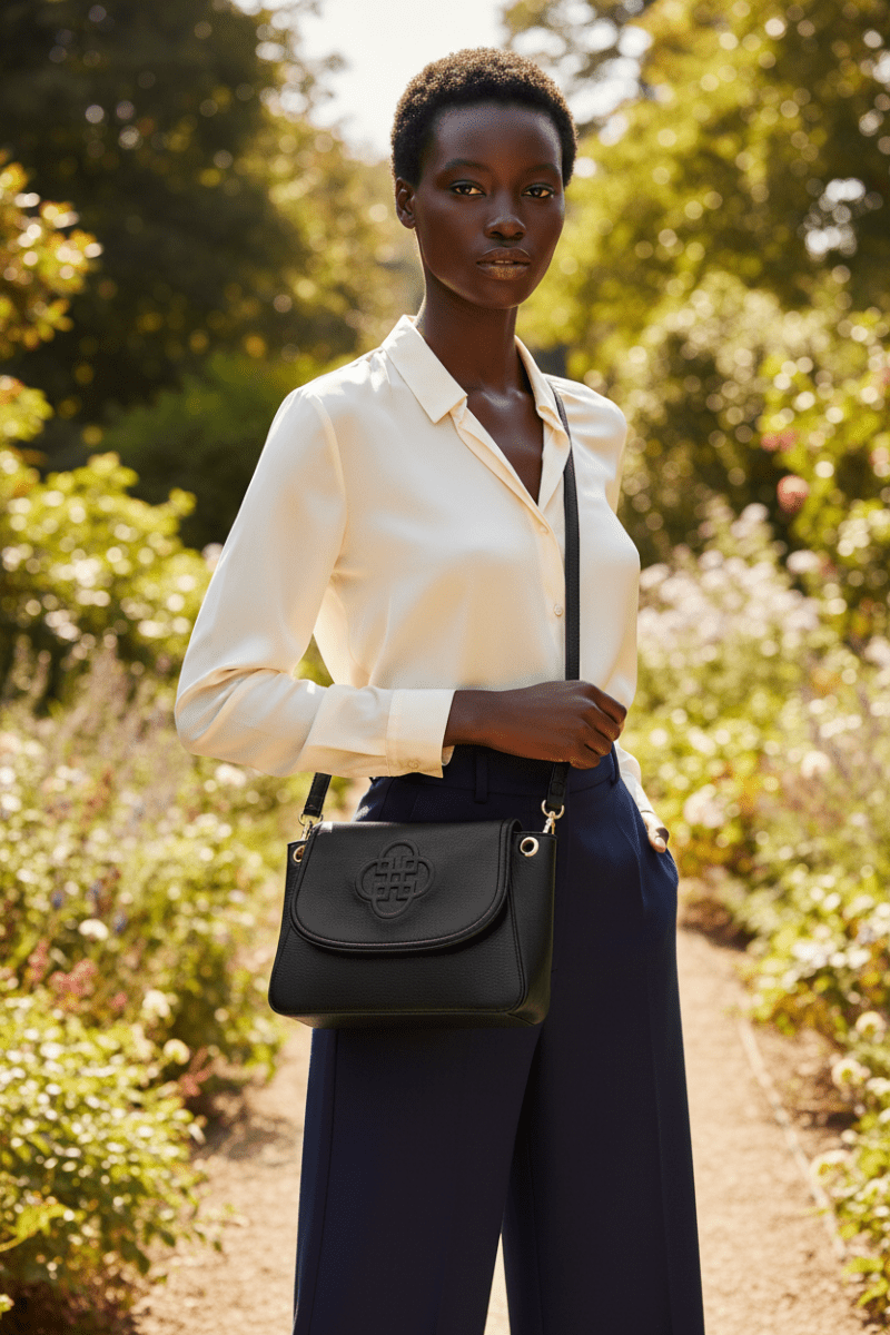 SADDLER EMMA Real Leather Designer Handbag with Ring Detail - The Apparel Grove