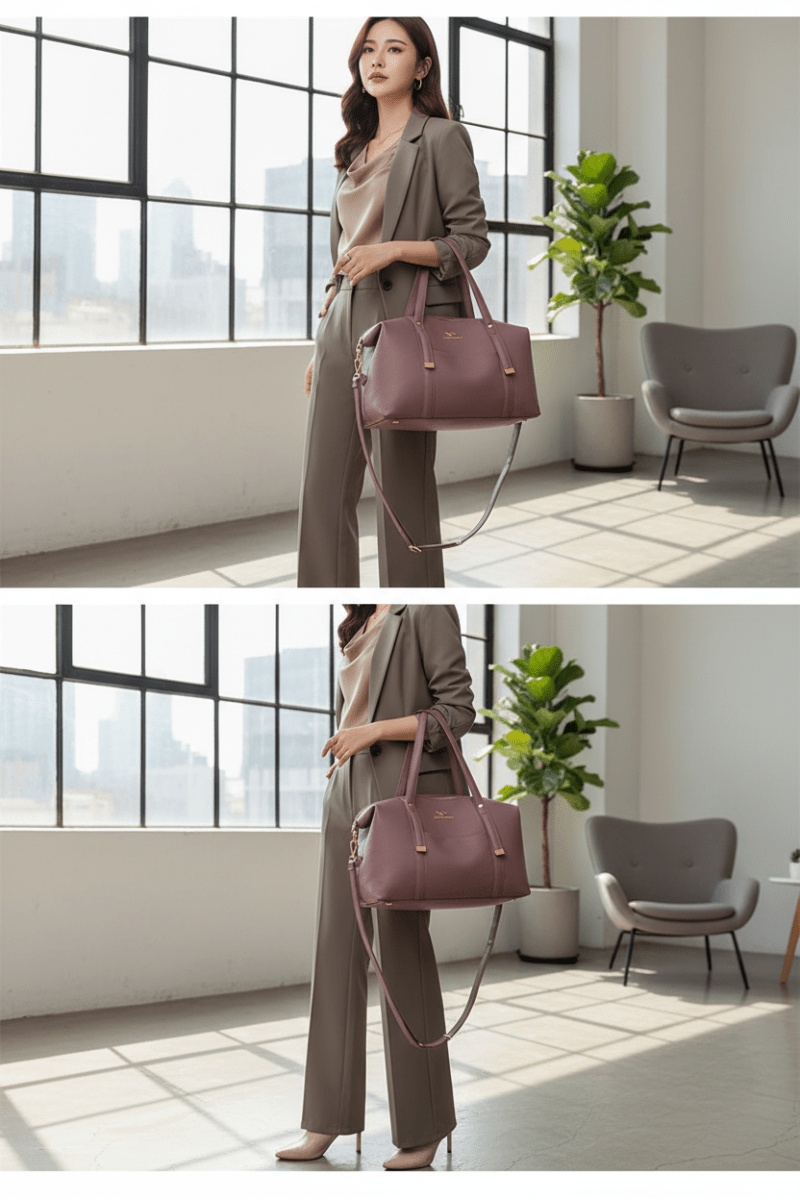 Tote Soft Leather Large Capacity Handbag - The Apparel Grove