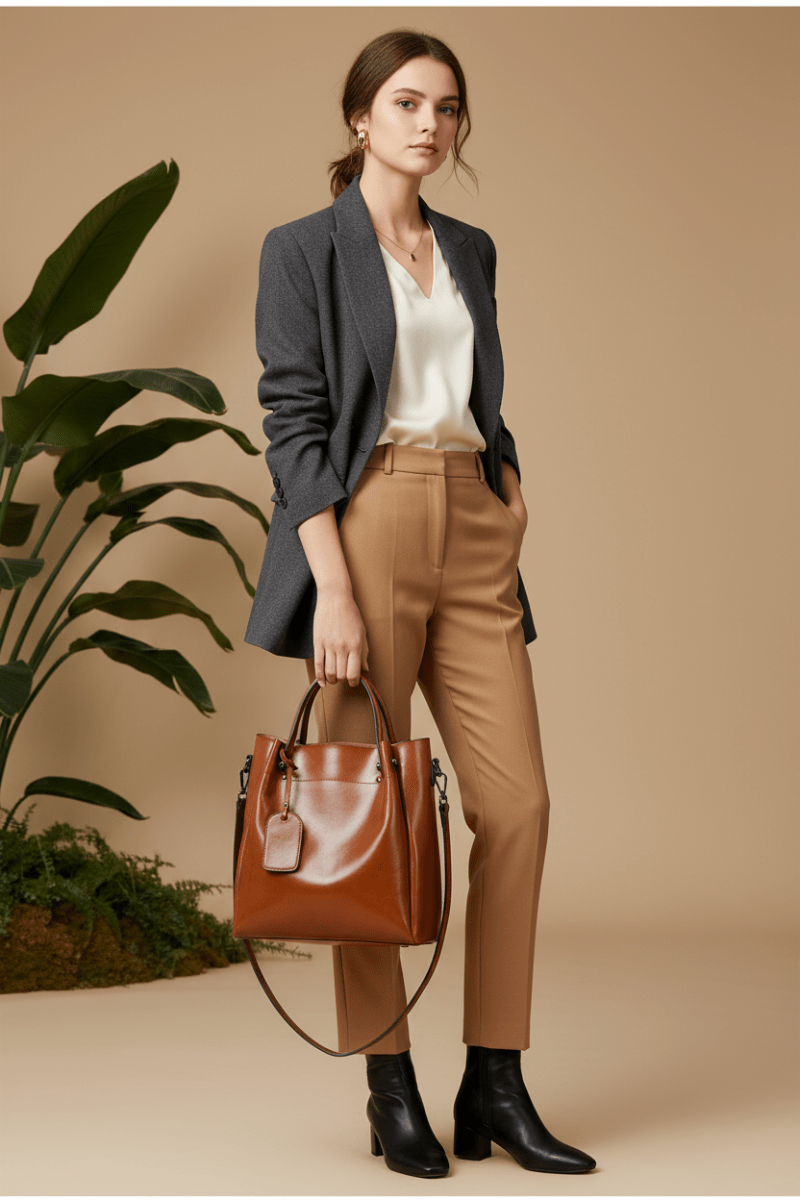 Women's Oil Wax Cattle Leather Bag - The Apparel Grove